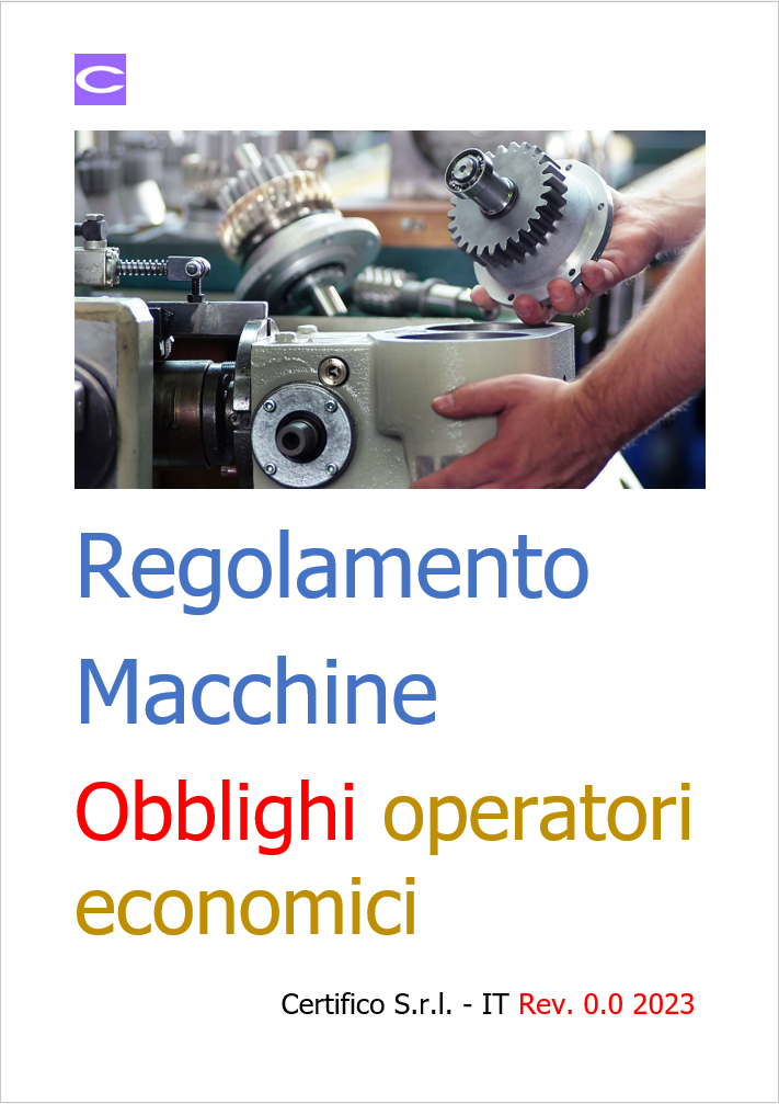 Regolamento Macchine   Obblighi operatori economici