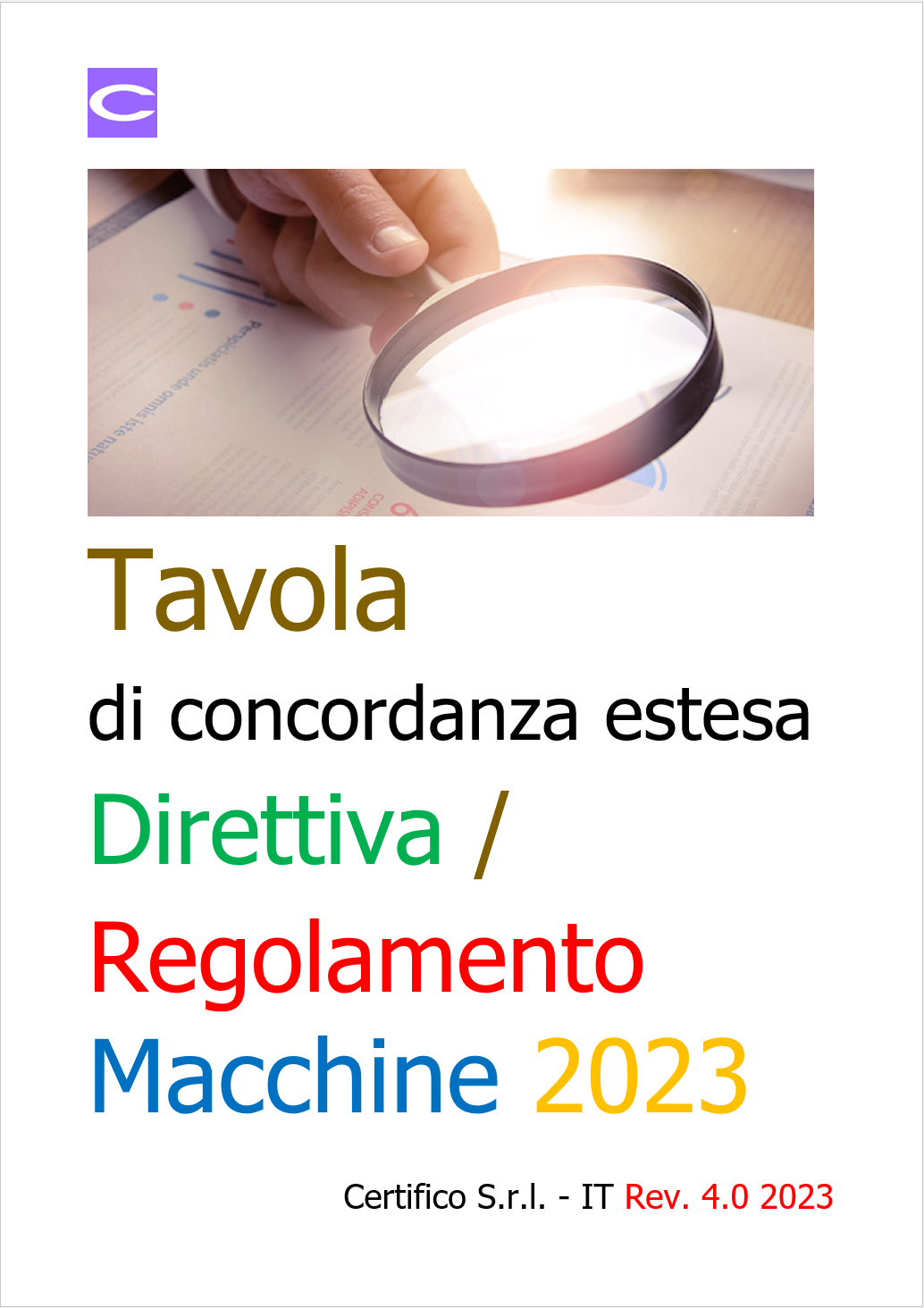 Tavola concordanza estesa  Direttiva   Regolamento Macchine 2023