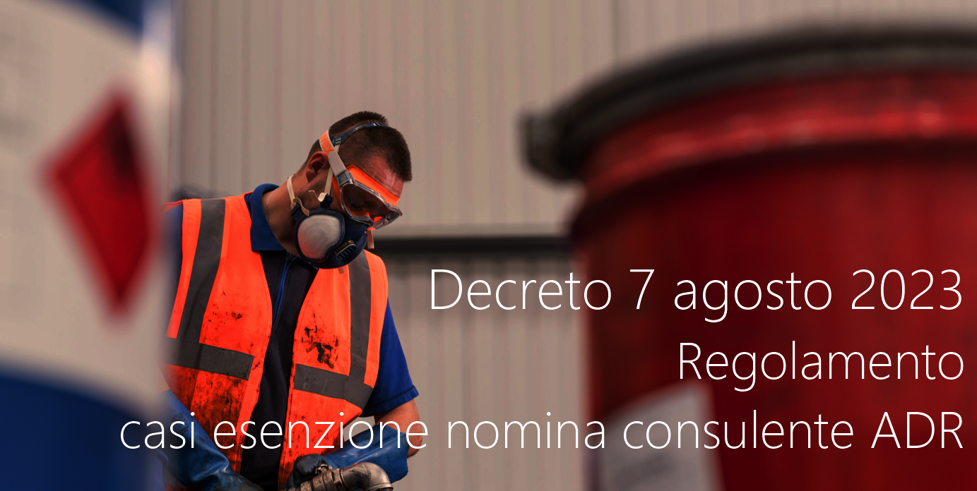 Decreto 7 agosto 2023   Regolamento casi esenzione nomina consulente ADR