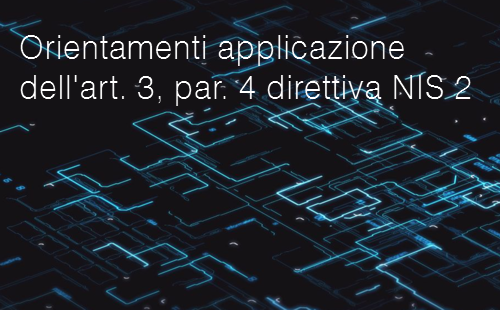 Orientamenti applicazione dell articolo 3  par  4 direttiva NIS 2