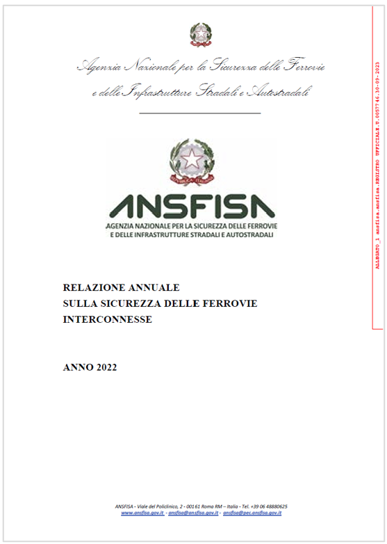 Relazione annuale sicurezza ferrovie interconnesse   ANSIFA Anno 2022