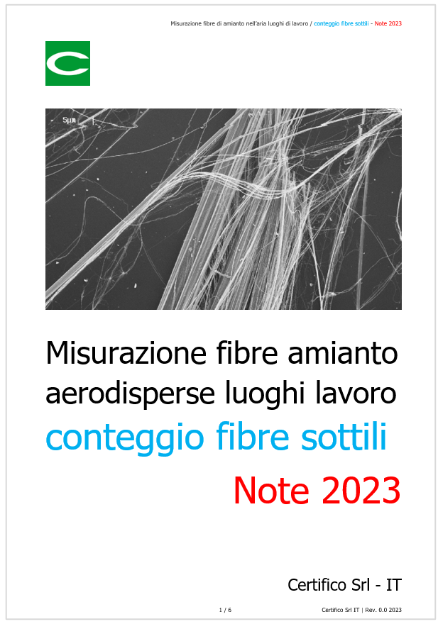 Misurazione fibre di amianto aerodisperse luoghi di lavoro   conteggio fibre sottili