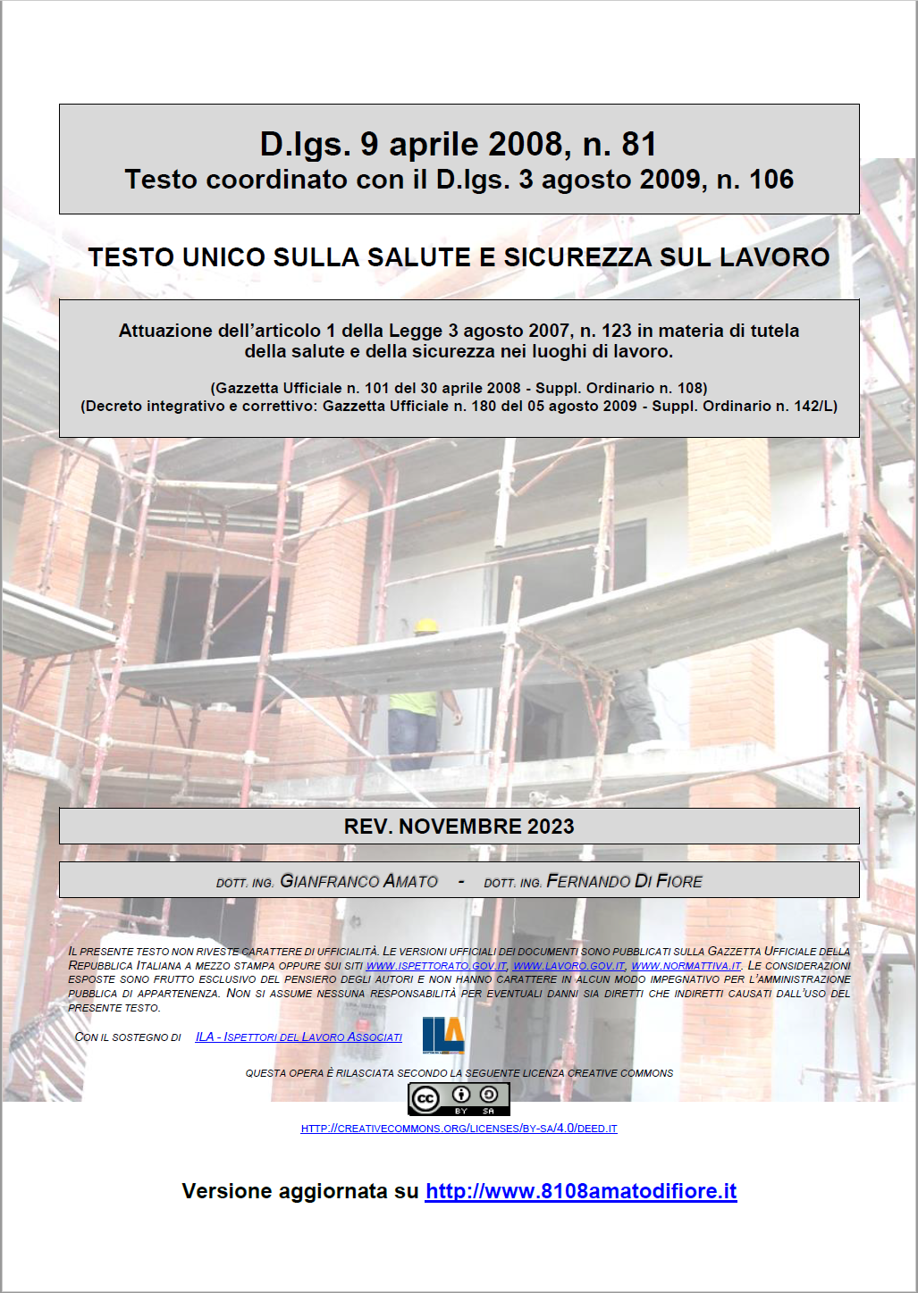 Testo Unico Sicurezza D Lgs  81 2008   11 2023