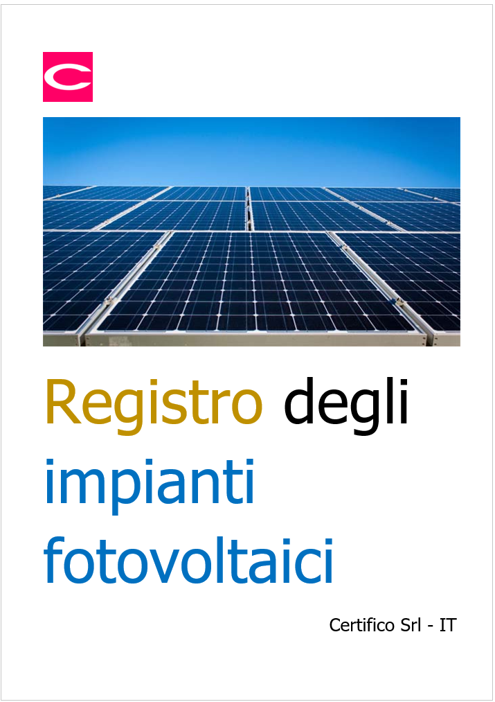 Registro degli impianti fotovoltaici