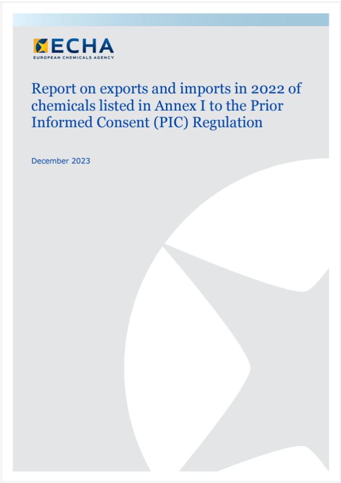 Report on exports and imports in 2022 PIC Regulation