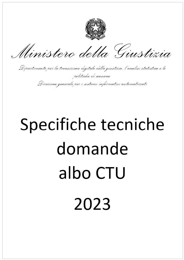 Specifiche tecniche albo CTU del 4 diembre 2023