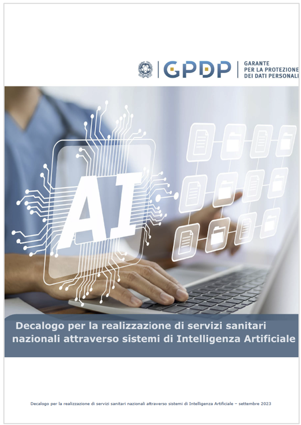 Decalogo realizzazione servizi sanitari nazionali sistemi di Intelligenza Artificiale