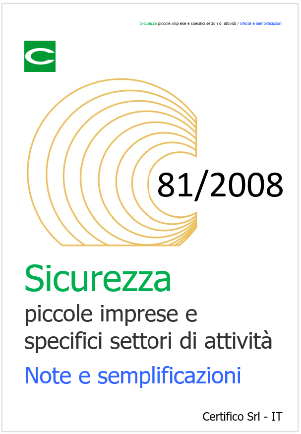 Sicurezza piccole imprese e specifici settori di attivit    Note e semplificazioni