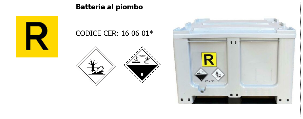 Vademecum rifiuti di batterie   Etichetta ADR Batterie al piombo esauste