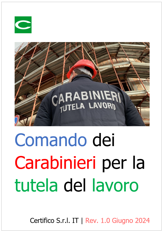 Comando dei Carabinieri per la tutela del lavoro   Rev  Giugno 2024