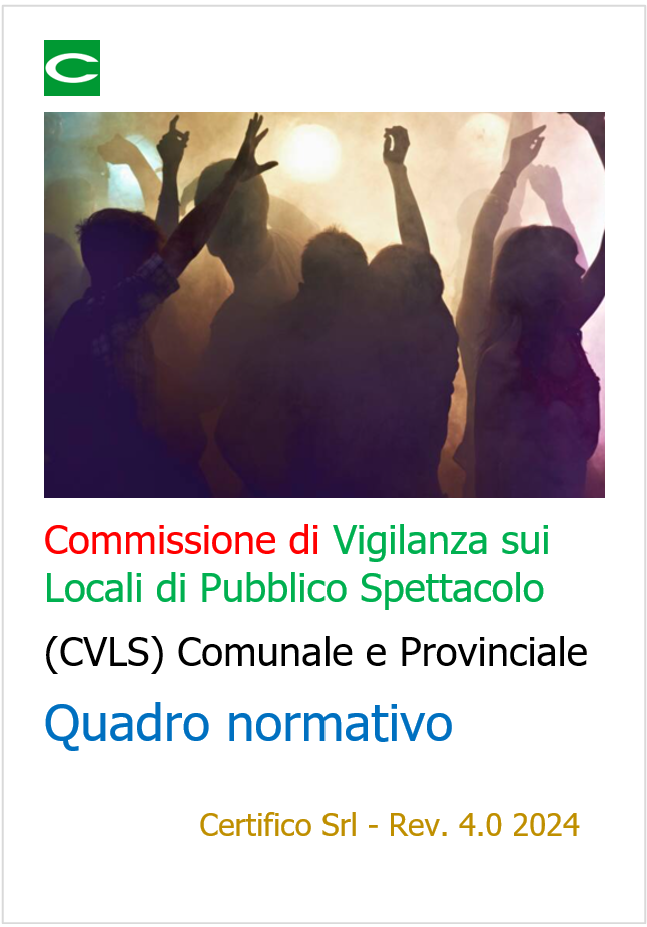 Commissione di Vigilanza sui Locali di Pubblico Spettacolo Rev  4 0 2024