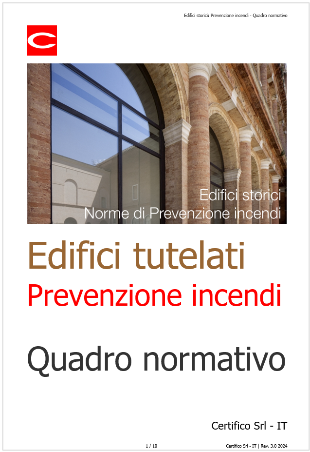 Edifici tutelati   Prevenzione Incendi   Quadro normativo