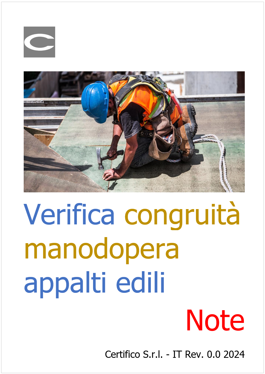 Verifica congruit  manodopera appalti edili