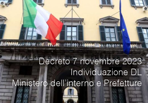 Decreto 7 novembre 2023   Individuazione DL Ministero dell interno e delle prefetture