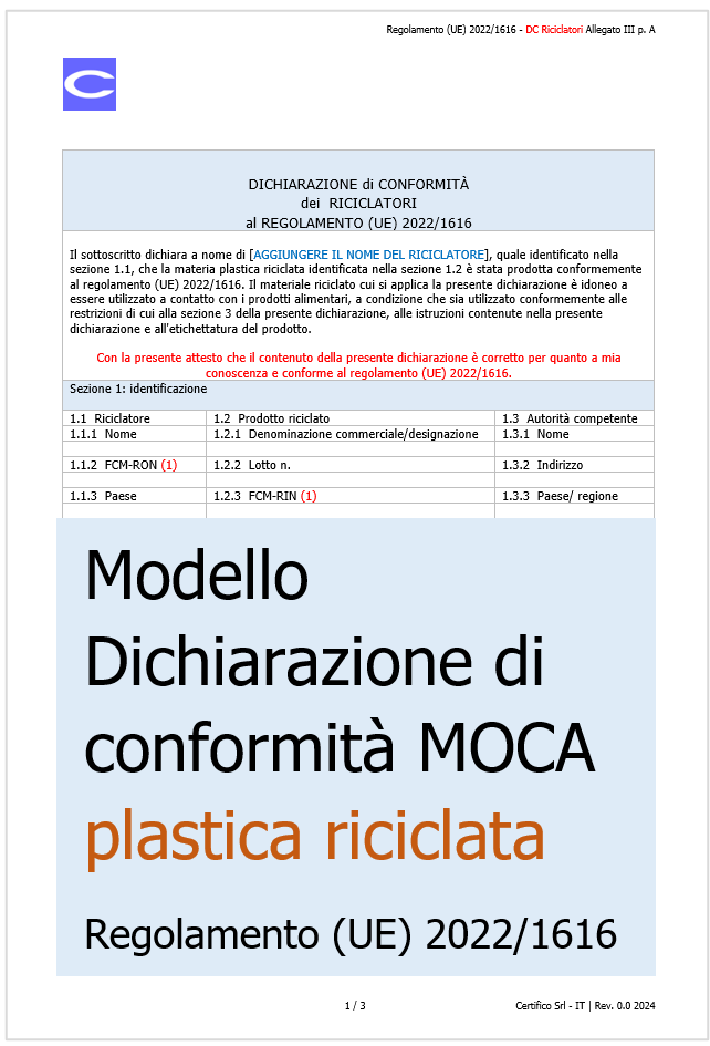 Modello DC Plastica riciclata