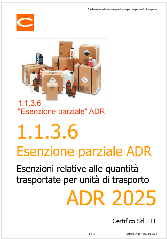 ADR Il capitolo relativo alle esenzioni parziali