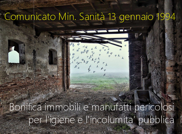 Comunicato Ministero Sanit  del 13 gennaio 1994