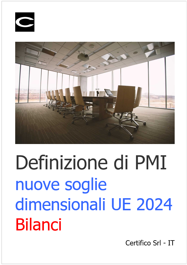 Definizione PMI nuove soglie dimensionali UE 2024  Bilanci 