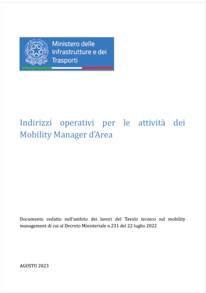 Indirizzi operativi per le attivit  dei Mobility Manager d Area