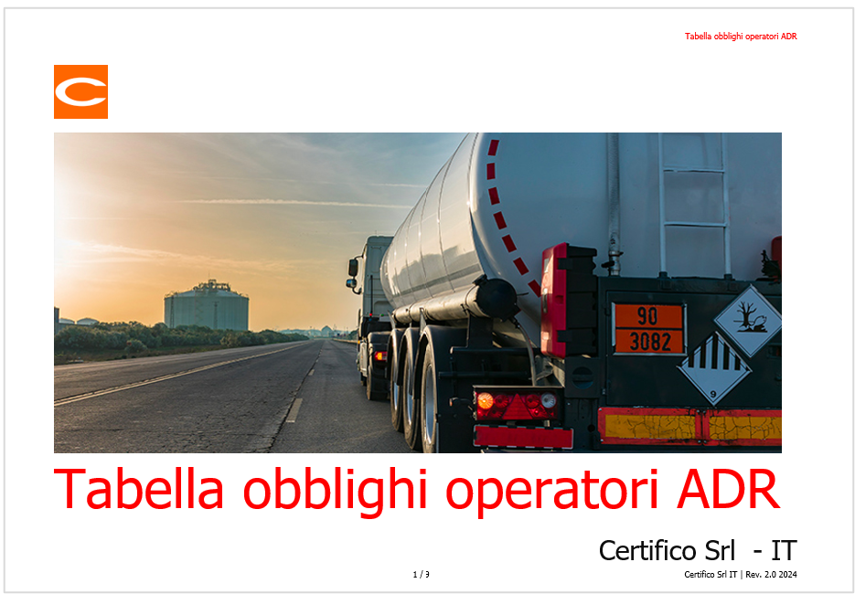 Obblighi operatori ADR