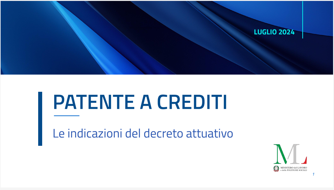 Patente a crediti Indicazioni del decreto attuativo