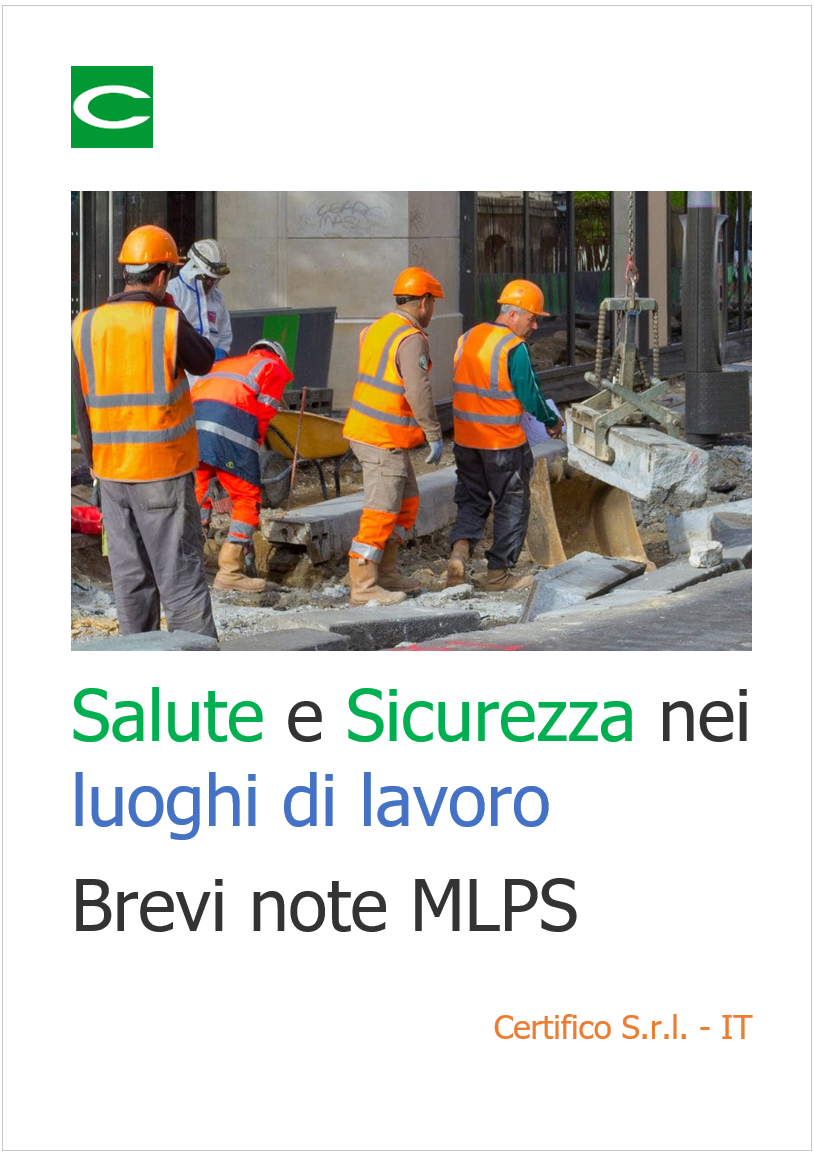 Salute e Sicurezza nei luoghi di lavoro Brevi note MLPS