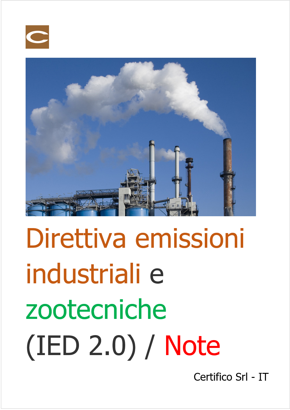 Direttiva sulle emissioni industriali e zootecniche IED 2 0 Note