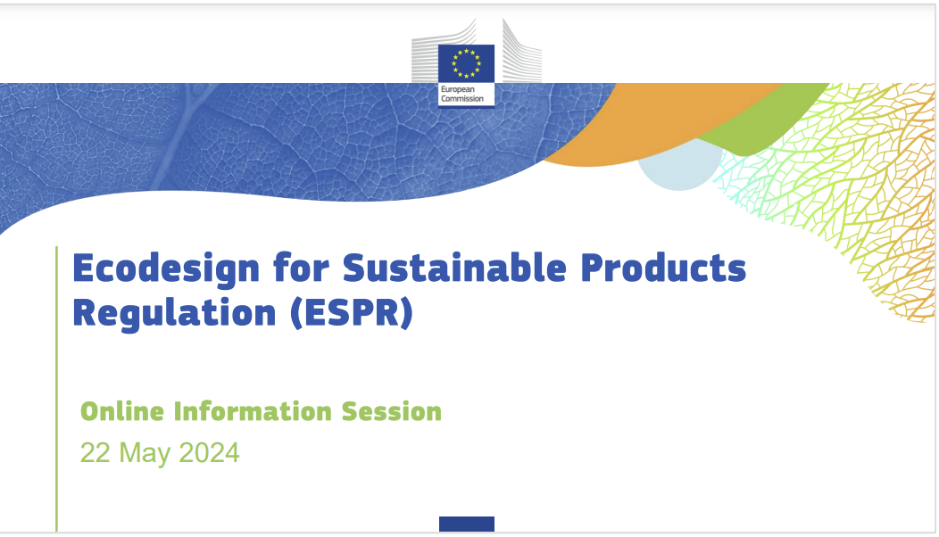 Ecodesign for Sustainable Products Regultion ESPR   EC 2024