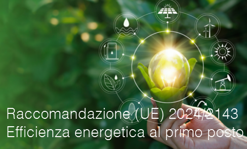 Raccomandazione  UE  2024 2143 Efficienza energetica al primo posto