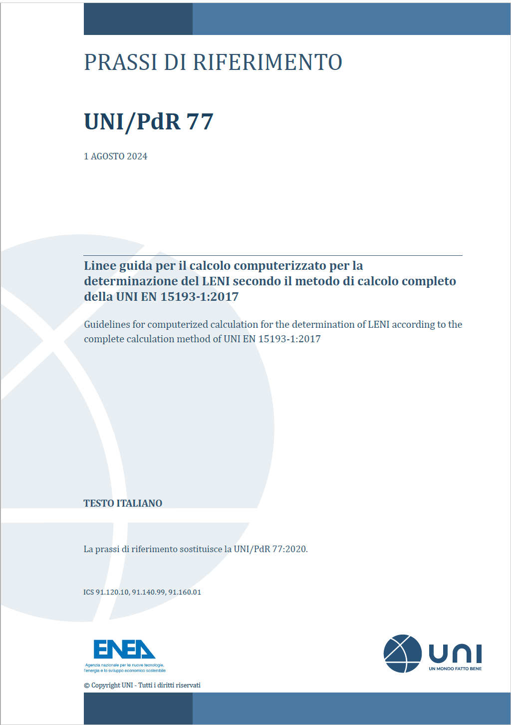 UNI PdR 77 2024   Linee guida calcolo computerizzato LENI