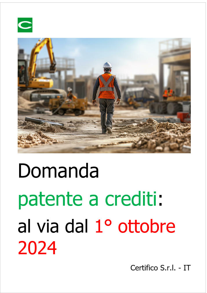 Domanda conseguimento patente a crediti al via dal 1  ottobre 2024