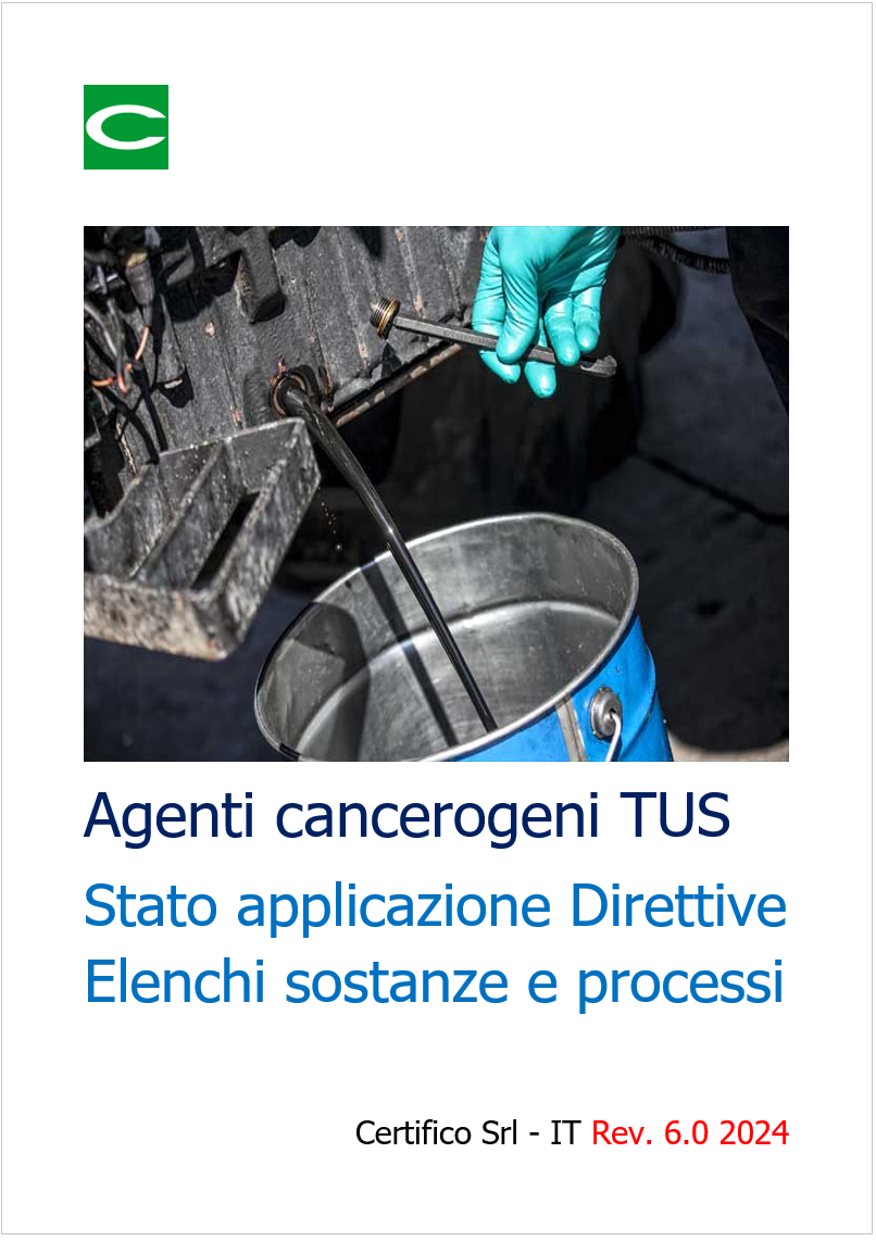 Agenti cancerogeni TUS Elenchi Sostanze Processi 6 0 2024