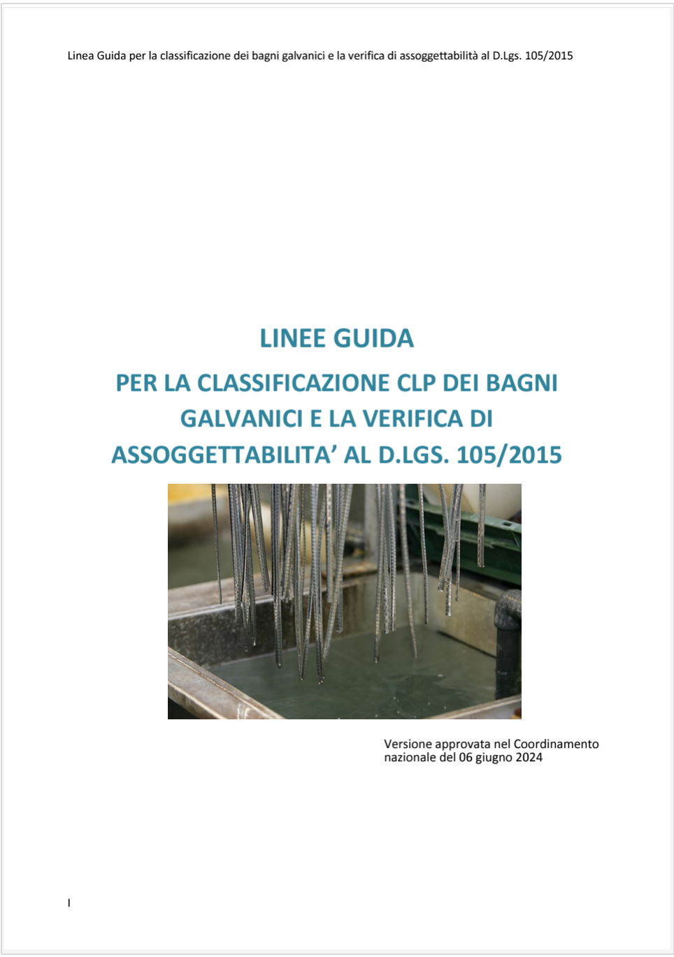 Linee guida classificazione CLP bagni galvanici e assoggettabilit  Seveso