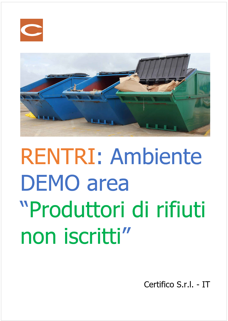 RENTRI Ambiente DEMO area  Produttori di rifiuti non iscritti