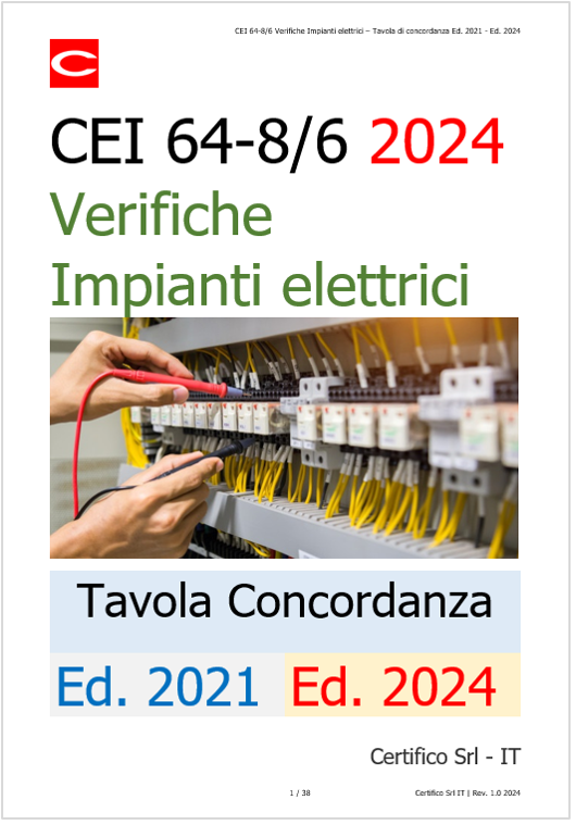 CEI 64 8 Parte 6 Verifiche Impianti elettrici   Tavola di concordanza Ed  2021   Ed  2024