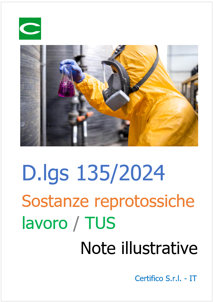 Dlgs 135 2024 Sostanze reprotossiche TUS Lavoro