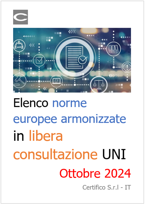 Elenco norme europee armonizzate in libera consultazione UNI Ott  2024