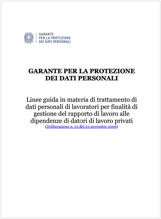 Linee guida trattamento di dati dei dipendenti privati