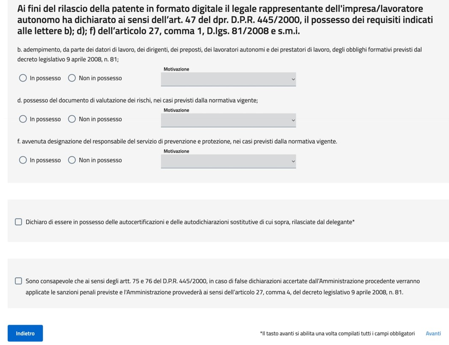 Patente a crediti Istruzione tecniche Immagine 4