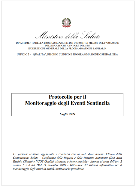 Protocollo per il Monitoraggio degli Eventi Sentinella   Min Salute   Luglio 2024