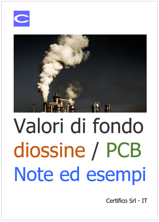 Valori di fondo e limite diossine   PCB WHO   EPA