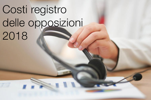Costi registro opposizioni Costi registro opposizioni
