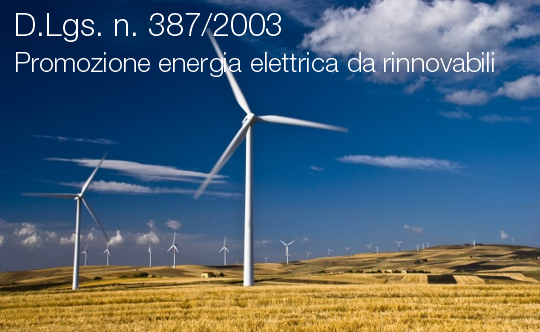 Decreto legislativo 29 dicembre 2003 n 387 Decreto legislativo 29 dicembre 2003 n 387