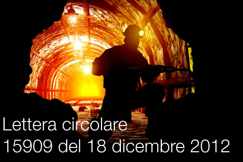 Lettera circolare LC 15909 del 18 dicembre 2012 Lettera circolare LC 15909 del 18 dicembre 2012