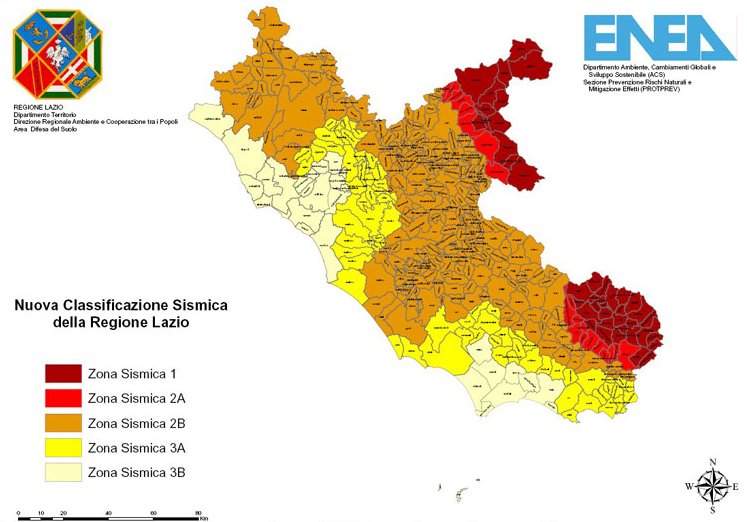 Mappa sismica Regione Lazio 2009 Mappa sismica Regione Lazio 2009