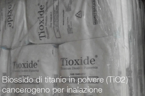 Biossido titanio in polvere TiO2 cancerogeno inalazione Biossido titanio in polvere TiO2 cancerogeno inalazione