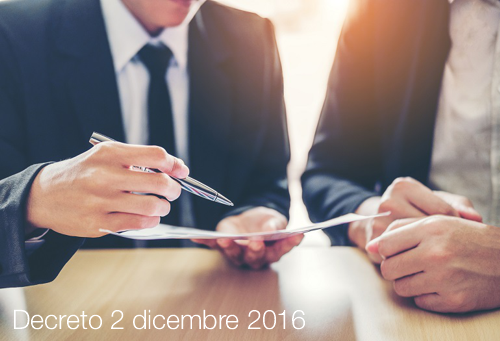 DECRETO 2 DICEMBRE 2016 DECRETO 2 DICEMBRE 2016