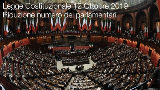 Legge costituzionale 12 ottobre 2019 Legge costituzionale 12 ottobre 2019