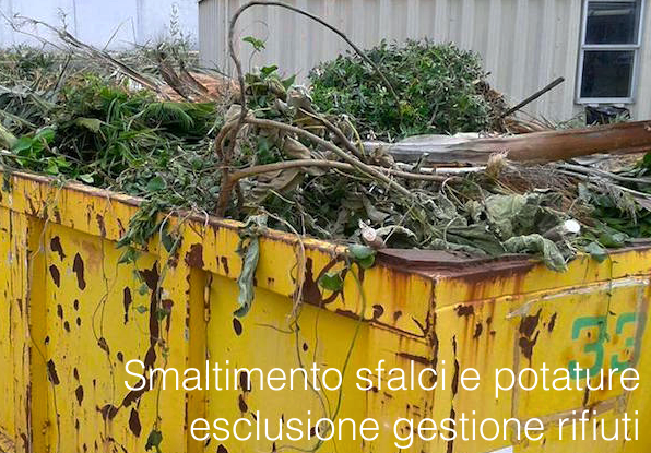 Smaltimento sfalci e potature esclusione gestione rifiuti Smaltimento sfalci e potature esclusione gestione rifiuti