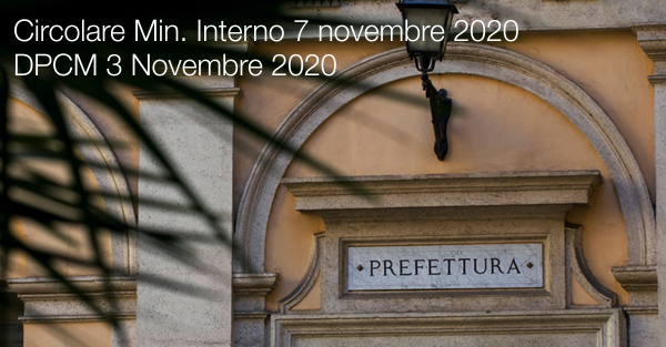 Circolare Min Interno 7 novembre 2020 Circolare Min Interno 7 novembre 2020